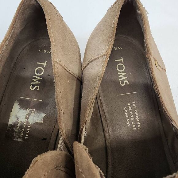 Toms Size 8 Shaye low ankle bootie in dusty gold suede western - Picture 7 of 9